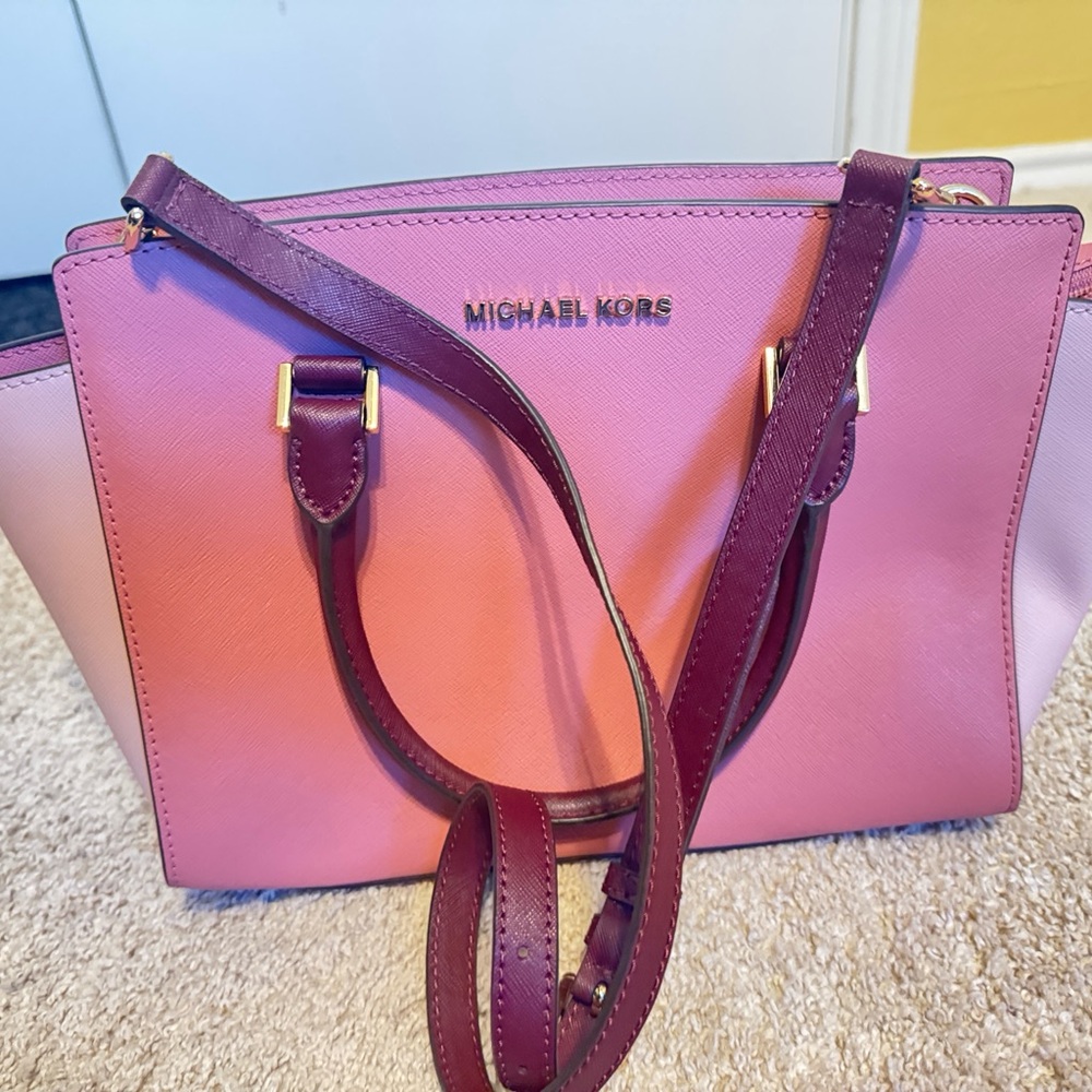 Authentic Michael Kors Pink and Purple Women's “Selma” Stachel